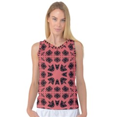 Digital Computer Graphic Seamless Patterned Ornament In A Red Colors For Design Women s Basketball Tank Top by Simbadda