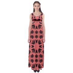 Digital Computer Graphic Seamless Patterned Ornament In A Red Colors For Design Empire Waist Maxi Dress by Simbadda