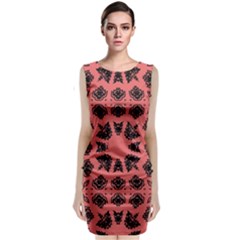 Digital Computer Graphic Seamless Patterned Ornament In A Red Colors For Design Classic Sleeveless Midi Dress by Simbadda