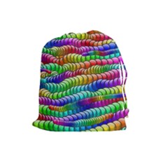 Digitally Created Abstract Rainbow Background Pattern Drawstring Pouches (large)  by Simbadda