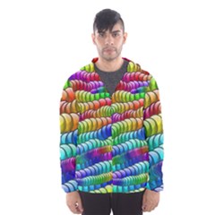 Digitally Created Abstract Rainbow Background Pattern Hooded Wind Breaker (men) by Simbadda