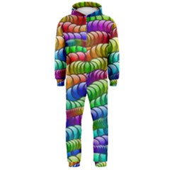 Digitally Created Abstract Rainbow Background Pattern Hooded Jumpsuit (men)  by Simbadda