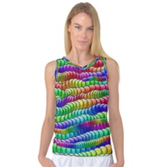 Digitally Created Abstract Rainbow Background Pattern Women s Basketball Tank Top by Simbadda