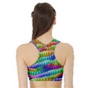 Digitally Created Abstract Rainbow Background Pattern Sports Bra with Border View2