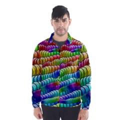 Digitally Created Abstract Rainbow Background Pattern Wind Breaker (men) by Simbadda