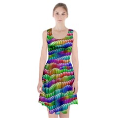 Digitally Created Abstract Rainbow Background Pattern Racerback Midi Dress by Simbadda