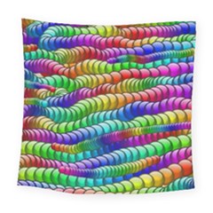 Digitally Created Abstract Rainbow Background Pattern Square Tapestry (large)