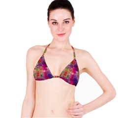 Background Abstract Weave Of Tightly Woven Colors Bikini Top by Simbadda