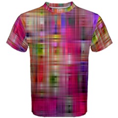 Background Abstract Weave Of Tightly Woven Colors Men s Cotton Tee by Simbadda