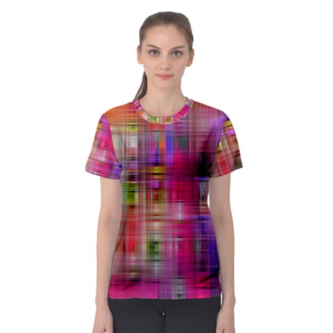 Background Abstract Weave Of Tightly Woven Colors Women s Sport Mesh Tee by Simbadda