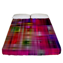 Background Abstract Weave Of Tightly Woven Colors Fitted Sheet (queen Size) by Simbadda