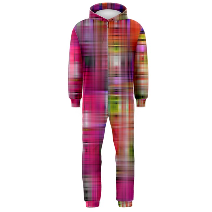 Background Abstract Weave Of Tightly Woven Colors Hooded Jumpsuit (Men) 