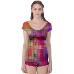 Background Abstract Weave Of Tightly Woven Colors Boyleg Leotard  by Simbadda