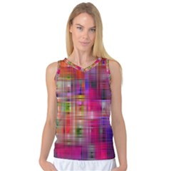 Background Abstract Weave Of Tightly Woven Colors Women s Basketball Tank Top by Simbadda