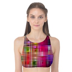 Background Abstract Weave Of Tightly Woven Colors Tank Bikini Top by Simbadda