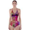 Background Abstract Weave Of Tightly Woven Colors Cut-Out One Piece Swimsuit View1