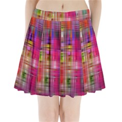 Background Abstract Weave Of Tightly Woven Colors Pleated Mini Skirt by Simbadda