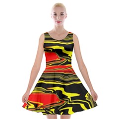 Abstract Clutter Velvet Skater Dress