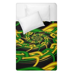 Green Yellow Fractal Vortex In 3d Glass Duvet Cover Double Side (single Size)