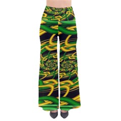 Green Yellow Fractal Vortex In 3d Glass Pants