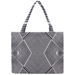 Black And White Line Abstract Mini Tote Bag by Simbadda