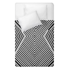 Black And White Line Abstract Duvet Cover Double Side (single Size)