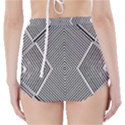 Black And White Line Abstract High-Waisted Bikini Bottoms View2