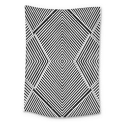 Black And White Line Abstract Large Tapestry