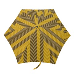 Brown And Orange Herringbone Pattern Wallpaper Background Mini Folding Umbrellas by Simbadda