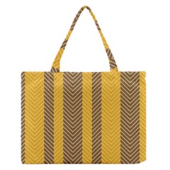 Brown And Orange Herringbone Pattern Wallpaper Background Medium Zipper Tote Bag