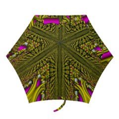 Fractal In Purple And Gold Mini Folding Umbrellas by Simbadda