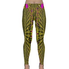 Fractal In Purple And Gold Classic Yoga Leggings by Simbadda