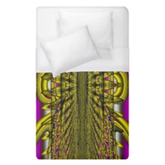 Fractal In Purple And Gold Duvet Cover (single Size)