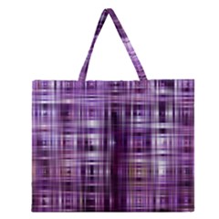 Purple Wave Abstract Background Shades Of Purple Tightly Woven Zipper Large Tote Bag