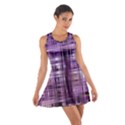 Purple Wave Abstract Background Shades Of Purple Tightly Woven Cotton Racerback Dress View1