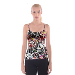 Abstract Composition Digital Processing Spaghetti Strap Top by Simbadda