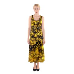 Vortex Glow Abstract Background Sleeveless Maxi Dress