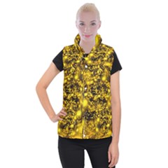 Vortex Glow Abstract Background Women s Button Up Puffer Vest