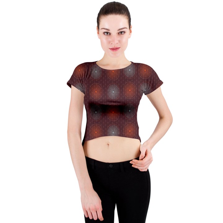 Abstract Dotted Pattern Elegant Background Crew Neck Crop Top