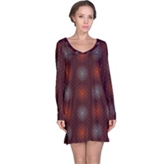 Abstract Dotted Pattern Elegant Background Long Sleeve Nightdress by Simbadda