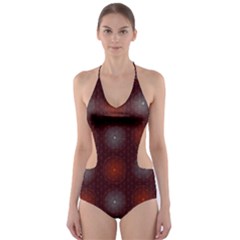 Abstract Dotted Pattern Elegant Background Cut-out One Piece Swimsuit by Simbadda