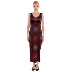 Abstract Dotted Pattern Elegant Background Fitted Maxi Dress by Simbadda