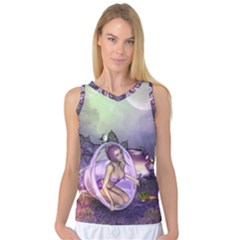 Wonderful Fairy In The Wonderland , Colorful Landscape Women s Basketball Tank Top by FantasyWorld7