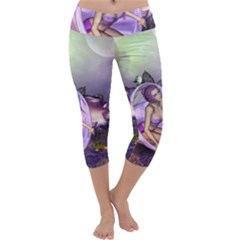 Wonderful Fairy In The Wonderland , Colorful Landscape Capri Yoga Leggings by FantasyWorld7