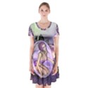 Wonderful Fairy In The Wonderland , Colorful Landscape Short Sleeve V-neck Flare Dress View1