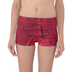 Deep Red Background Abstract Boyleg Bikini Bottoms