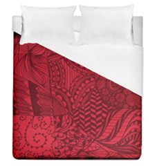 Deep Red Background Abstract Duvet Cover (queen Size) by Simbadda