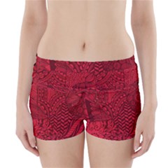 Deep Red Background Abstract Boyleg Bikini Wrap Bottoms by Simbadda