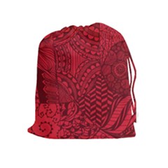 Deep Red Background Abstract Drawstring Pouches (extra Large) by Simbadda