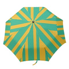 Green And Orange Herringbone Wallpaper Pattern Background Folding Umbrellas by Simbadda